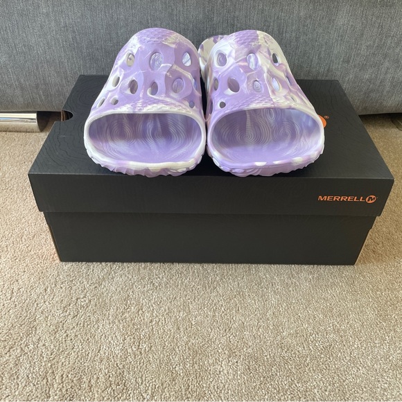 Merrell Hydro Moc Sliders Size UK 12 Lilac Slippers Sandals - Picture 2 of 8